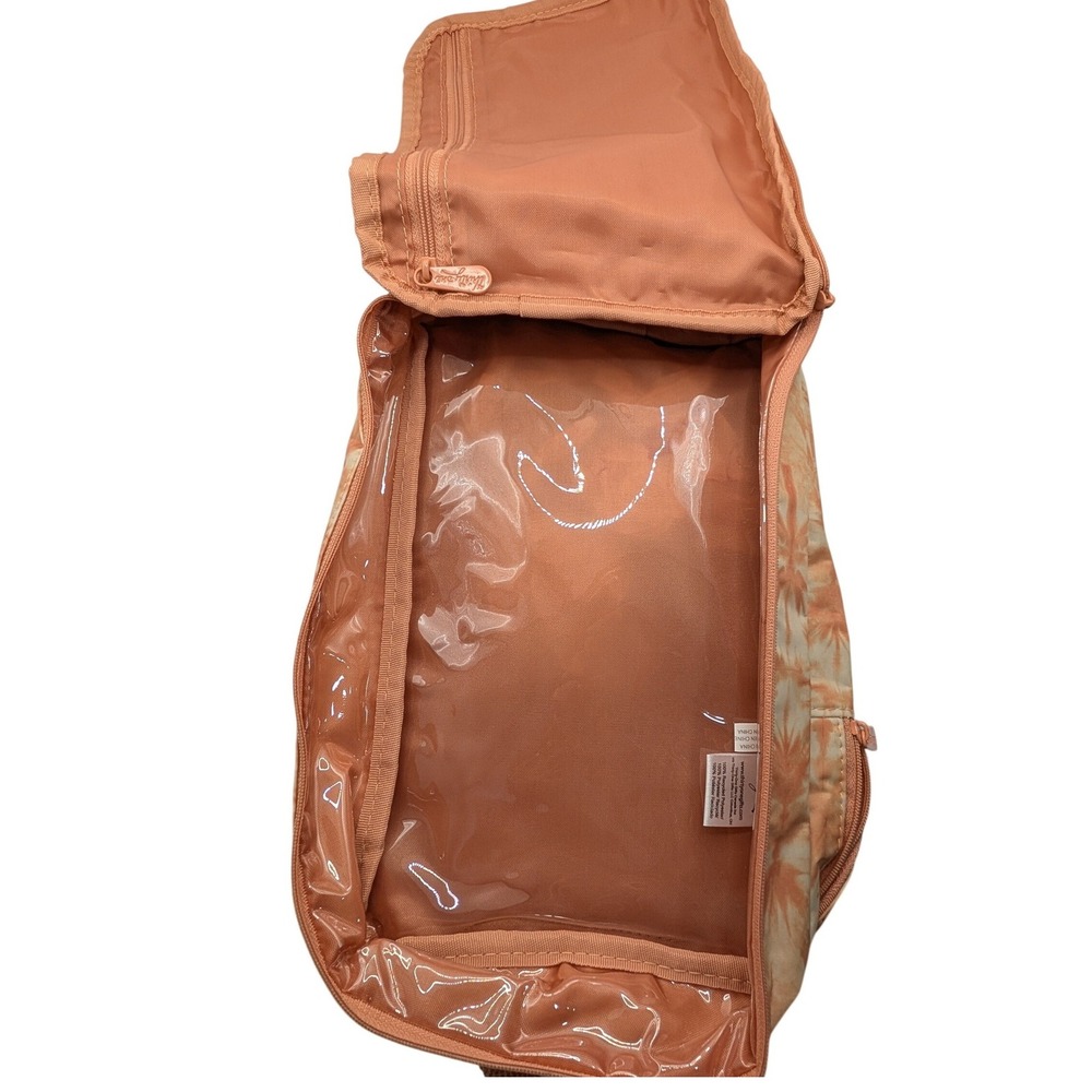 NWOT Thirty-One Packing Cubes Peach Tie-Dye Palm Print Travel Organizer Set of 2 - Picture 5 of 6